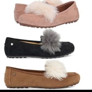 UGG Black Tan Kaley Wisp Suede Loafer5 6